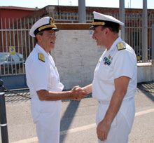 L’ammiraglio Toscano in visita alla Direzione marittima di Livorno