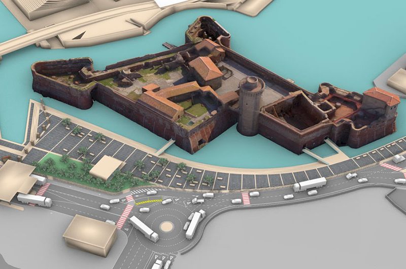 Fortezza Vecchia rendering visione aerea 1com