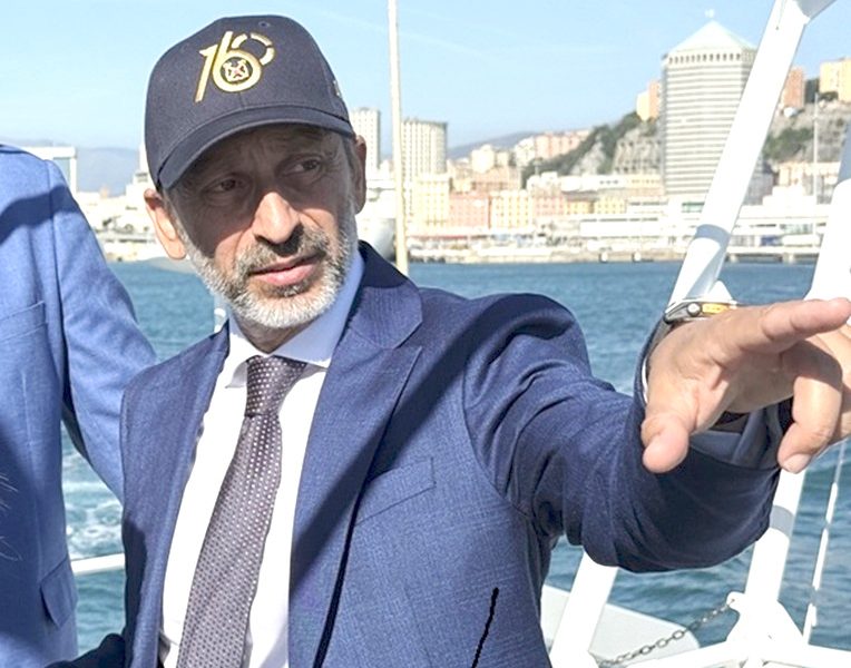 Il presidente dell’Authority genovese Matteo Paroli in visita al porto in occasione dell’incontro con la delegazione della Florida