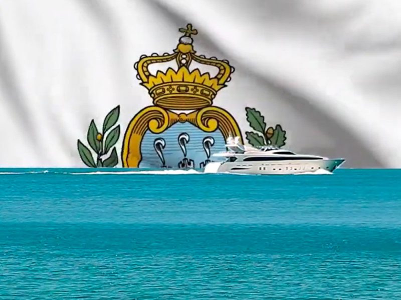 La-metà-azzurra-inferiore-nella-bandiera-sanmarinese-vista-come-le-acque-sulle-quali-si-muove-uno-yacht-1y