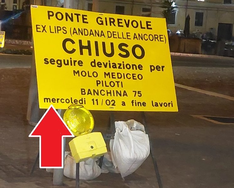 cartello viabilit molo mdiceo