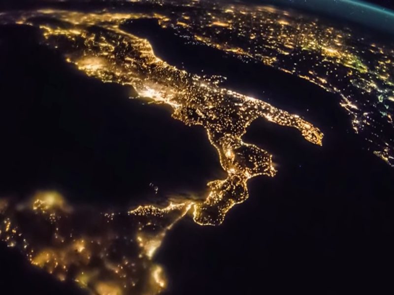 l’Italia vista dalla stazione spaziale internazionale