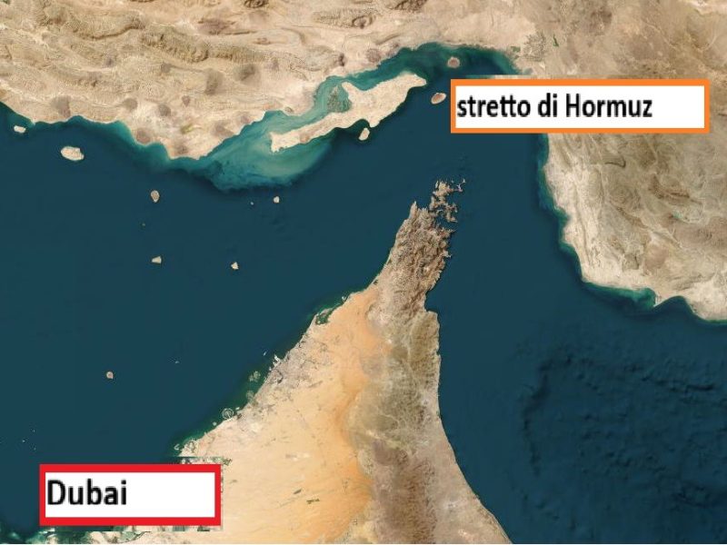 mappa stretto di hormuz