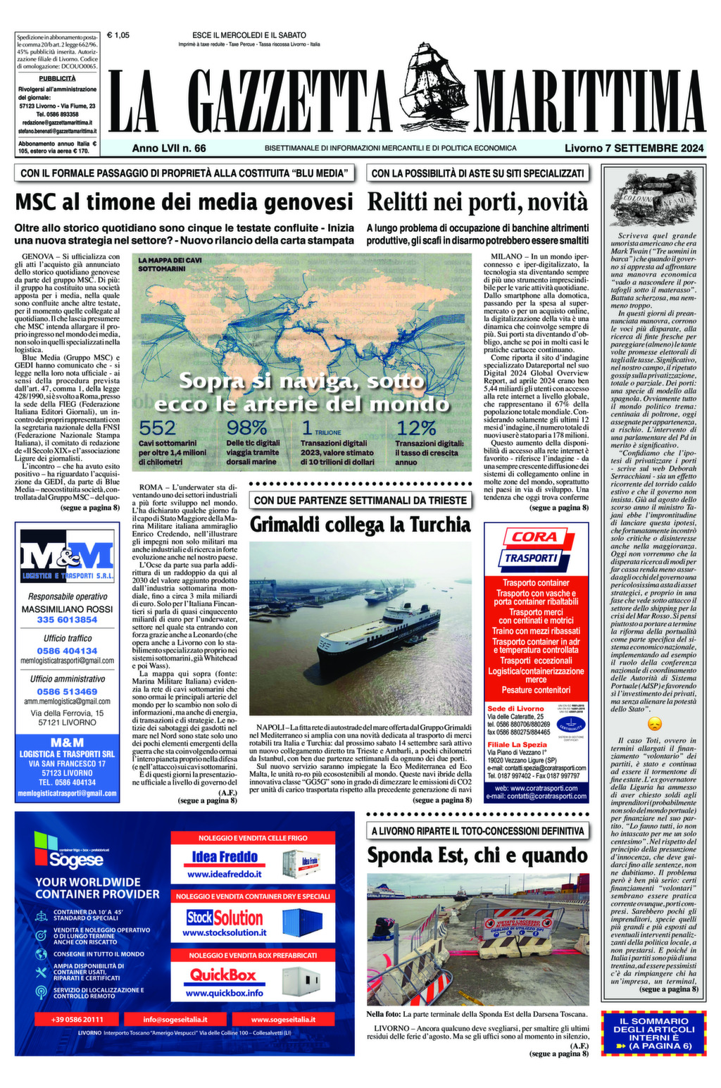 Giornale del 07-09-2024