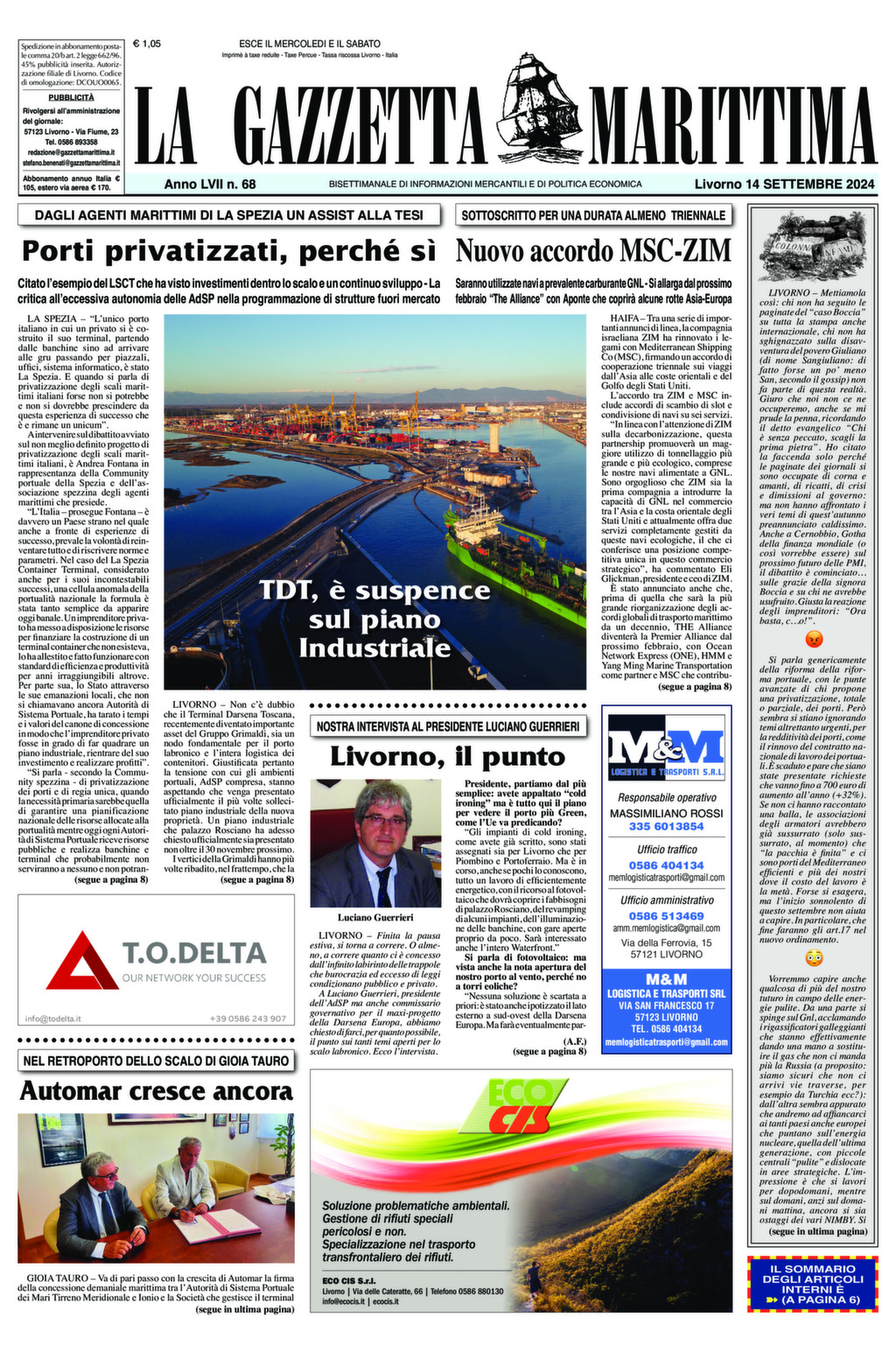 Giornale del 14-09-2024