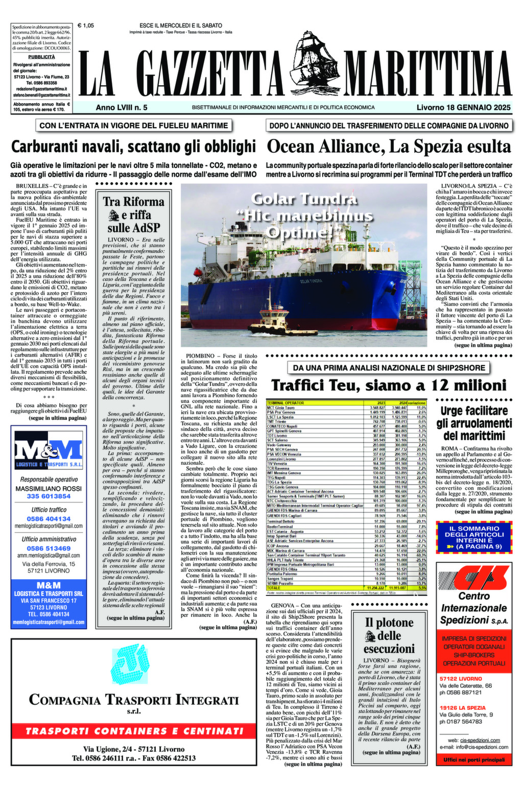 Giornale del 18-01-2025