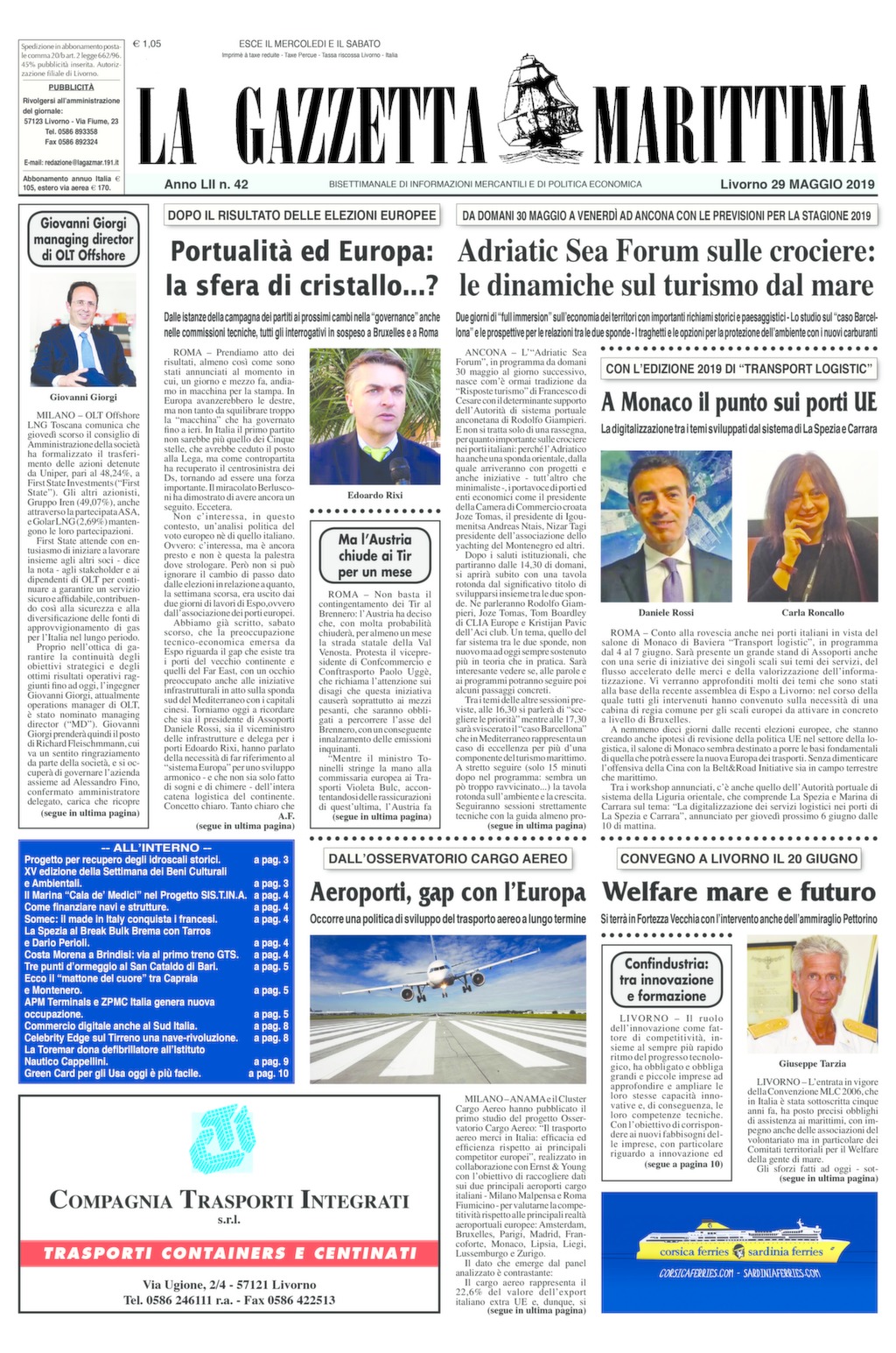 Giornale del 29-5-2019