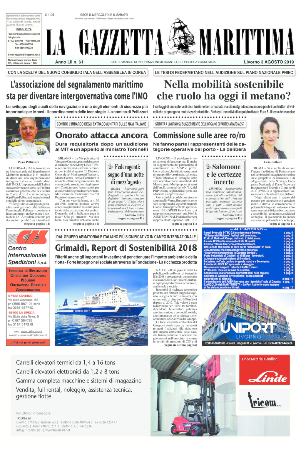 Giornale del 3-8-2019