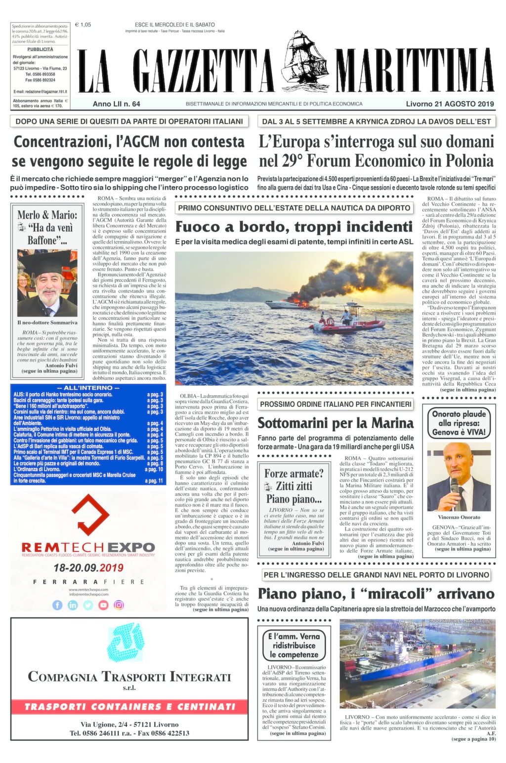 Giornale del 21-8-2019