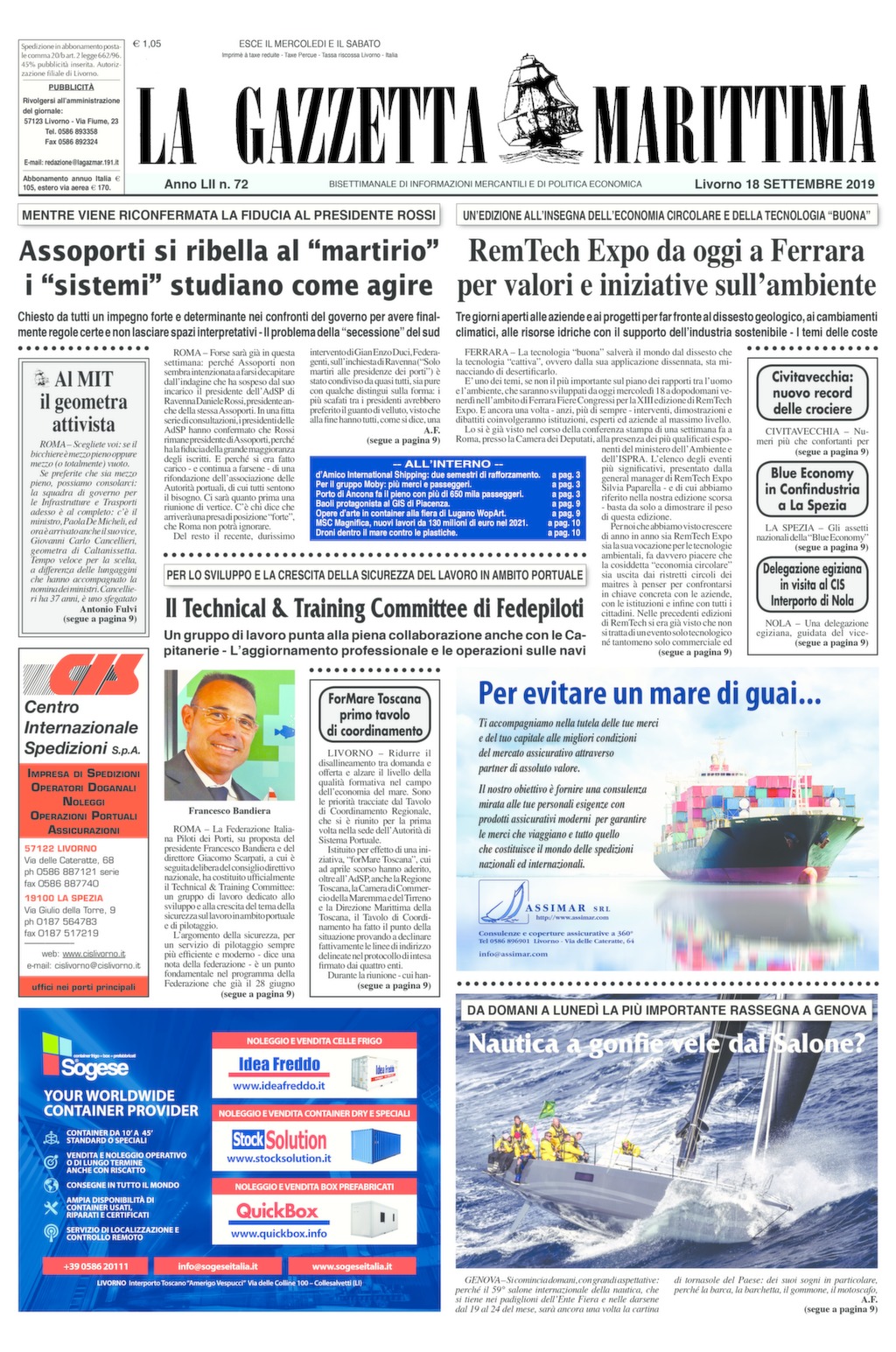 Giornale del 18-9-2019