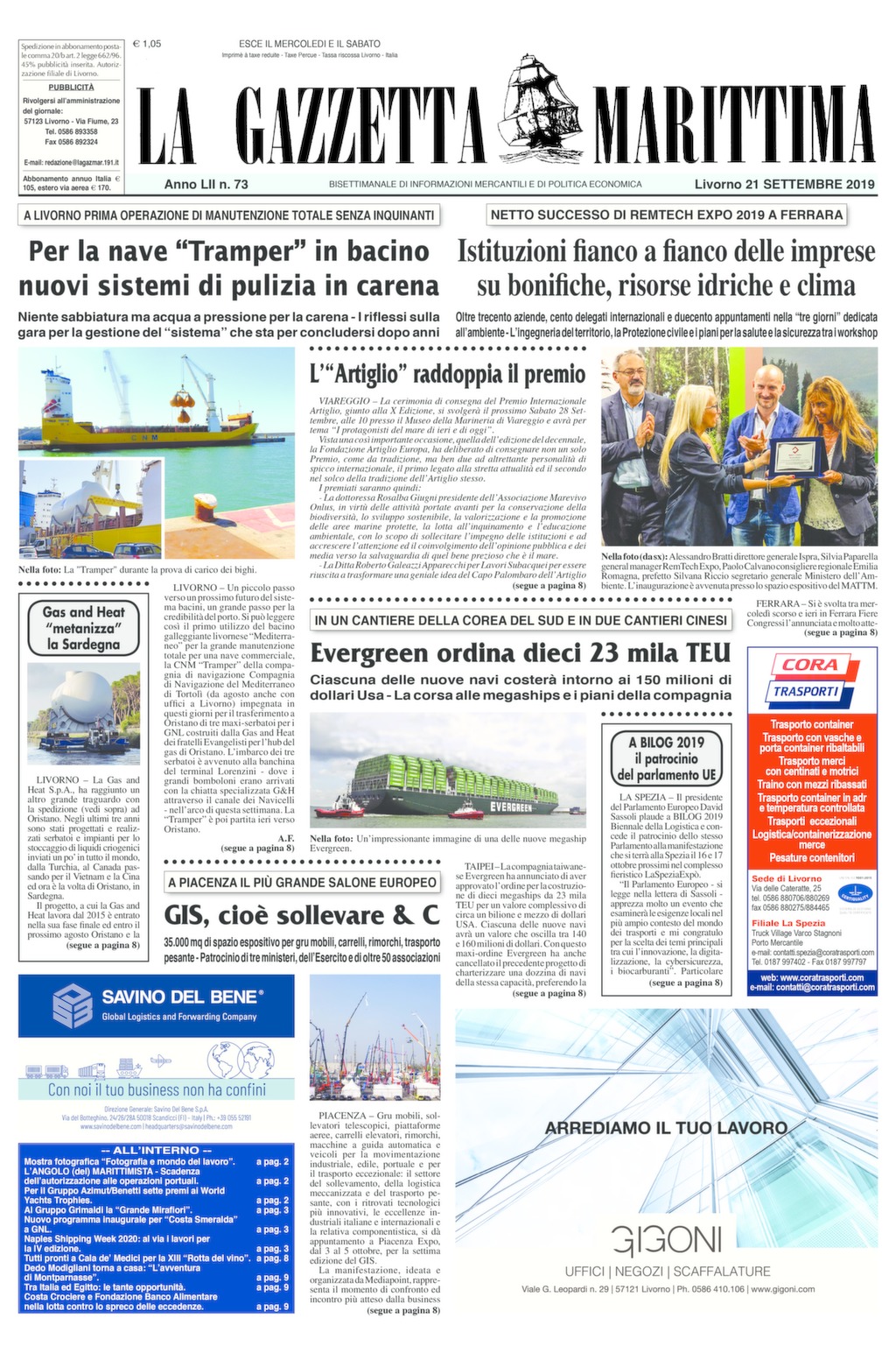 Giornale del 21-9-2019
