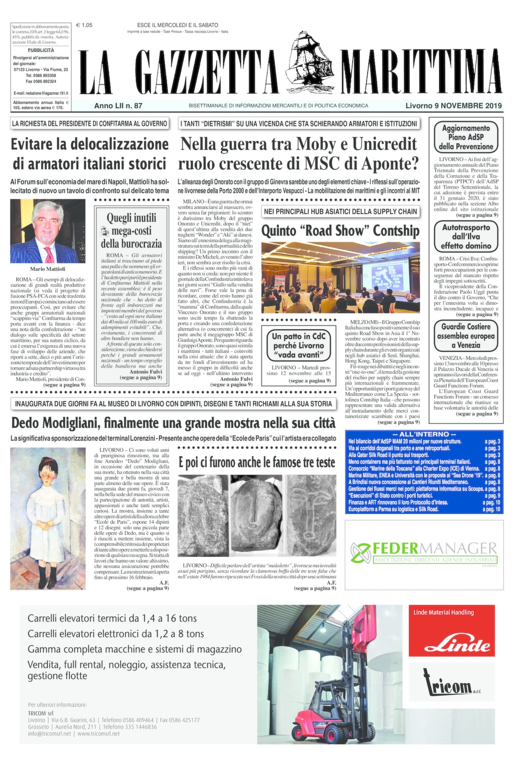 Giornale del 9-11-2019
