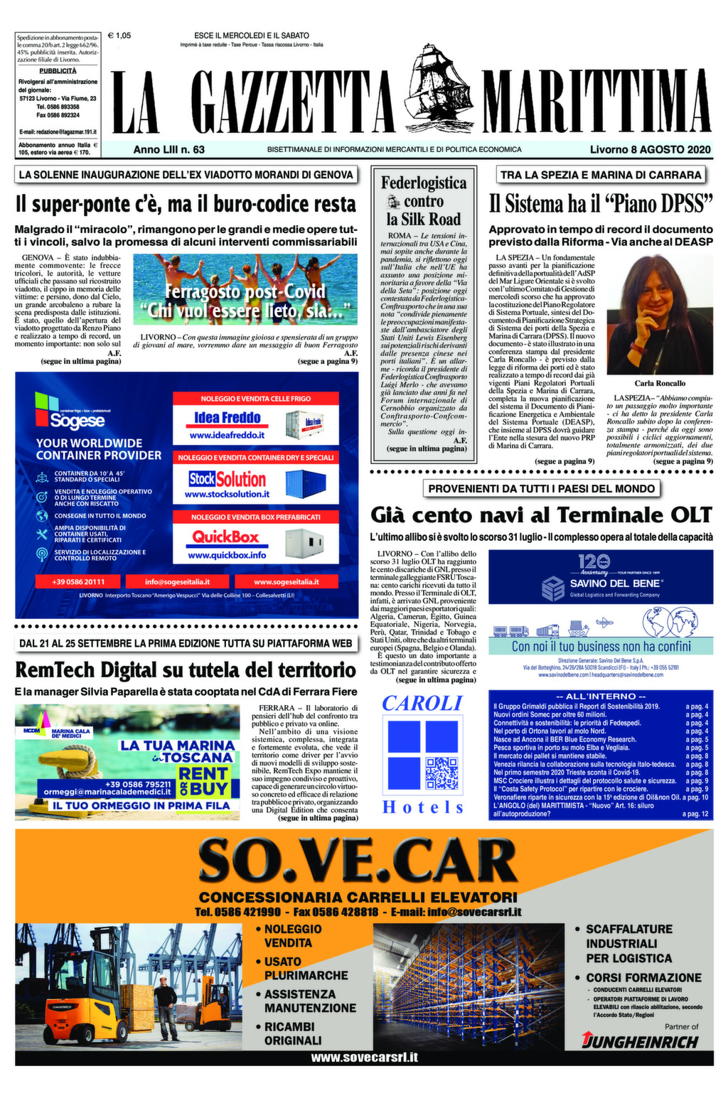 Giornale dell’8-8-2020