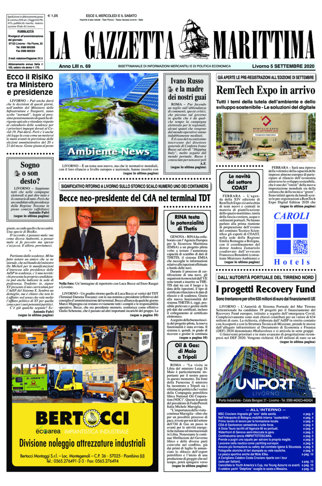 Giornale del 5-9-2020