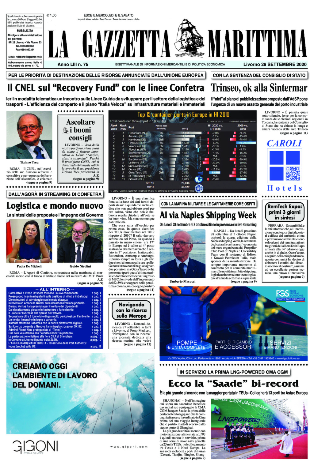 Giornale del 26-9-2020