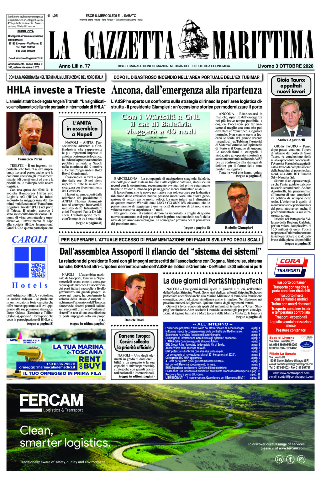 Giornale del 3-10-2020