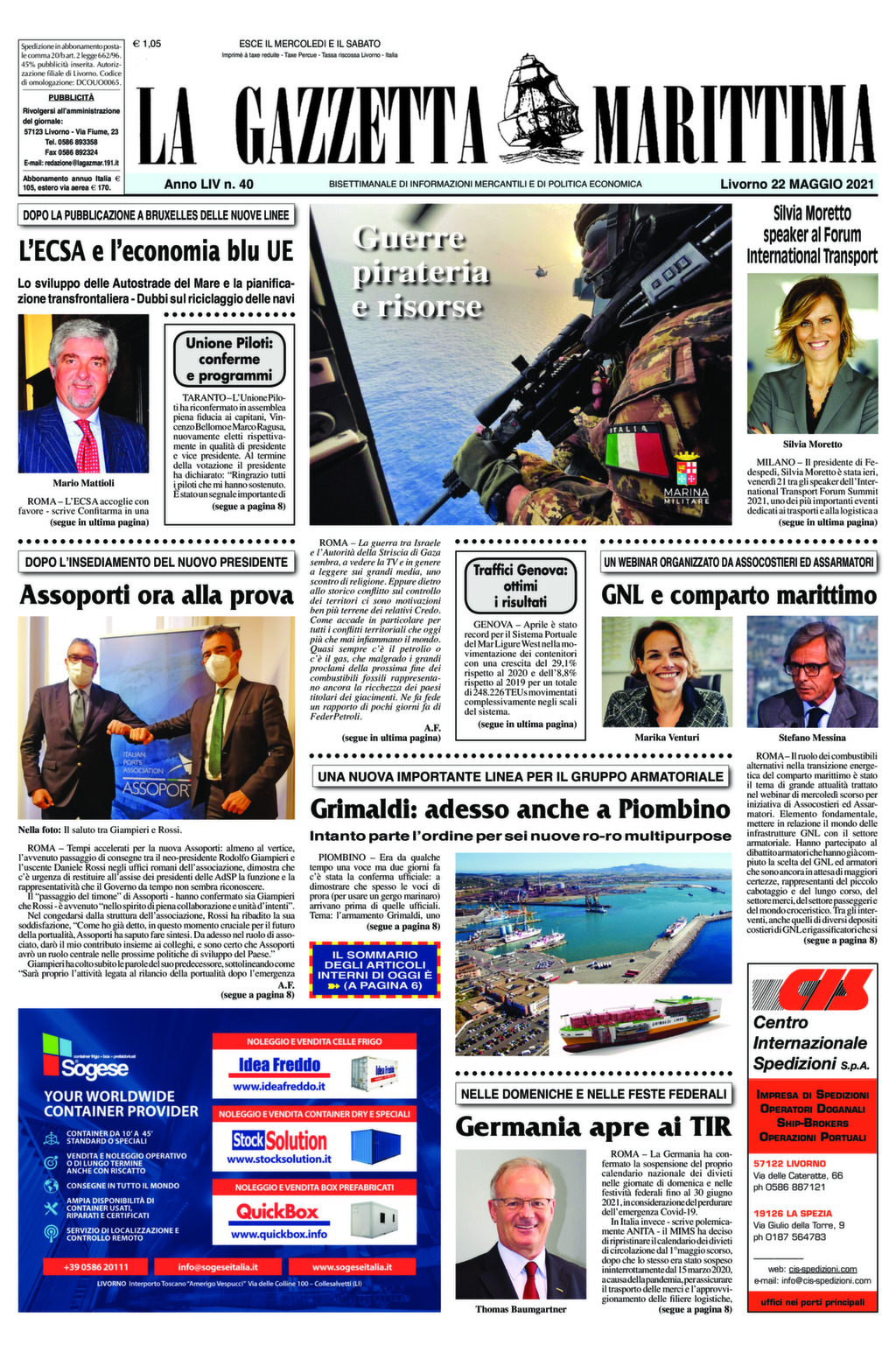 Giornale del 22-5-2021