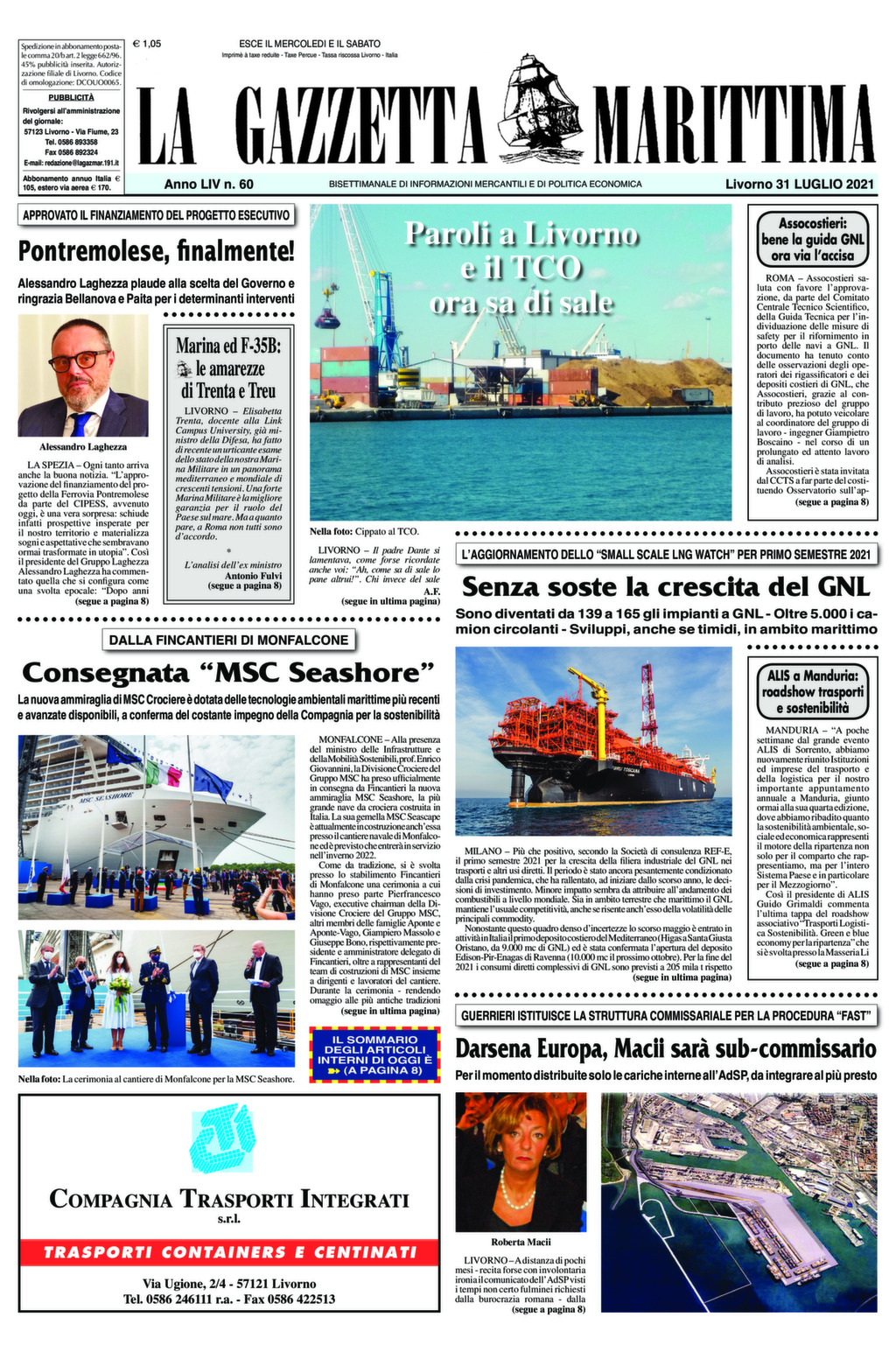 Giornale del 31-7-2021