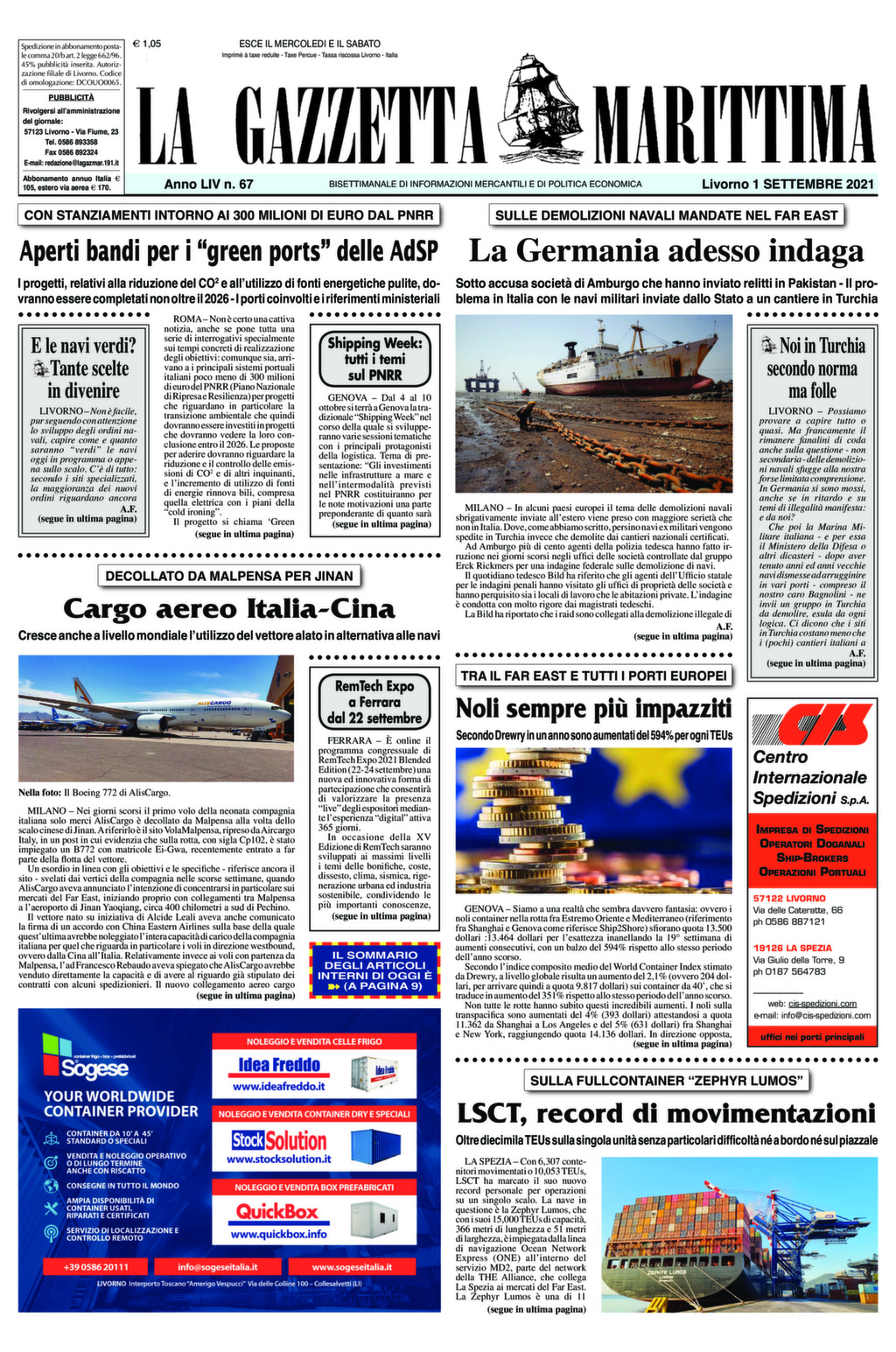 Giornale del 01-9-2021