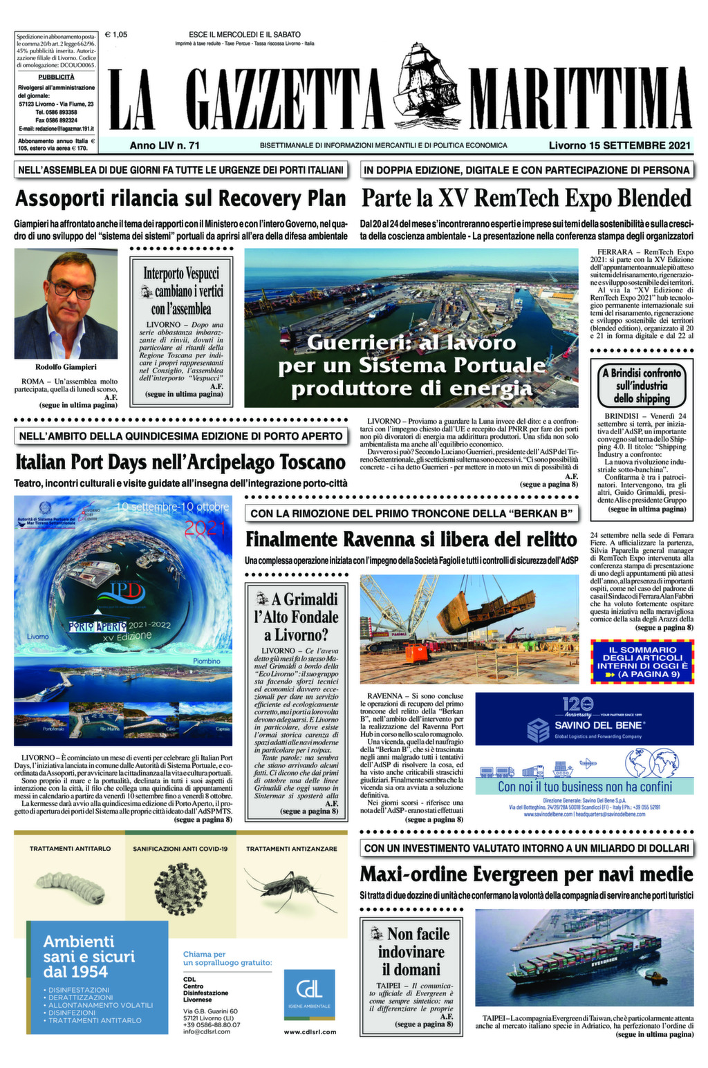 Giornale del 15-9-2021