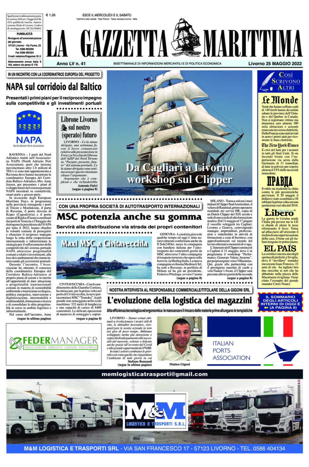 Giornale del 25-05-2022