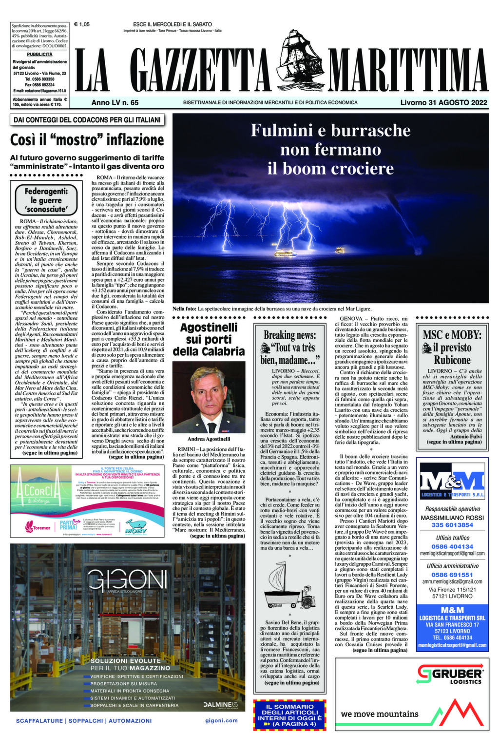 Giornale del 31-08-2022