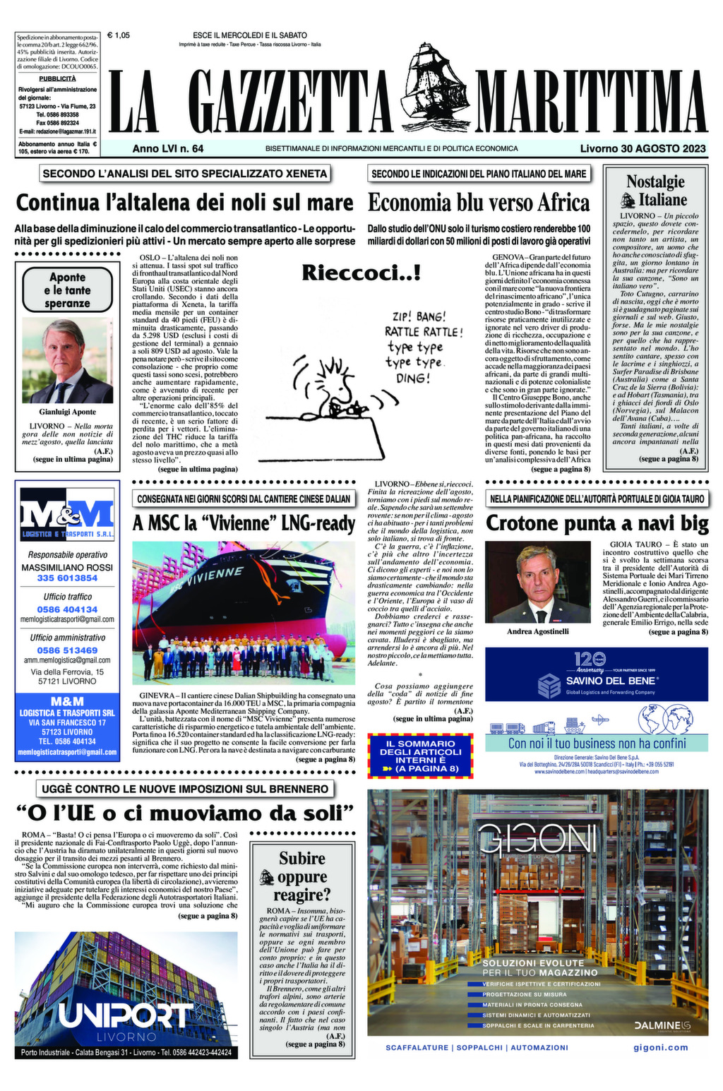 Giornale del 30-8-2023