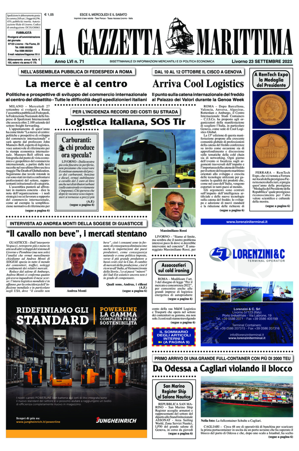 Giornale del 23-09-2023