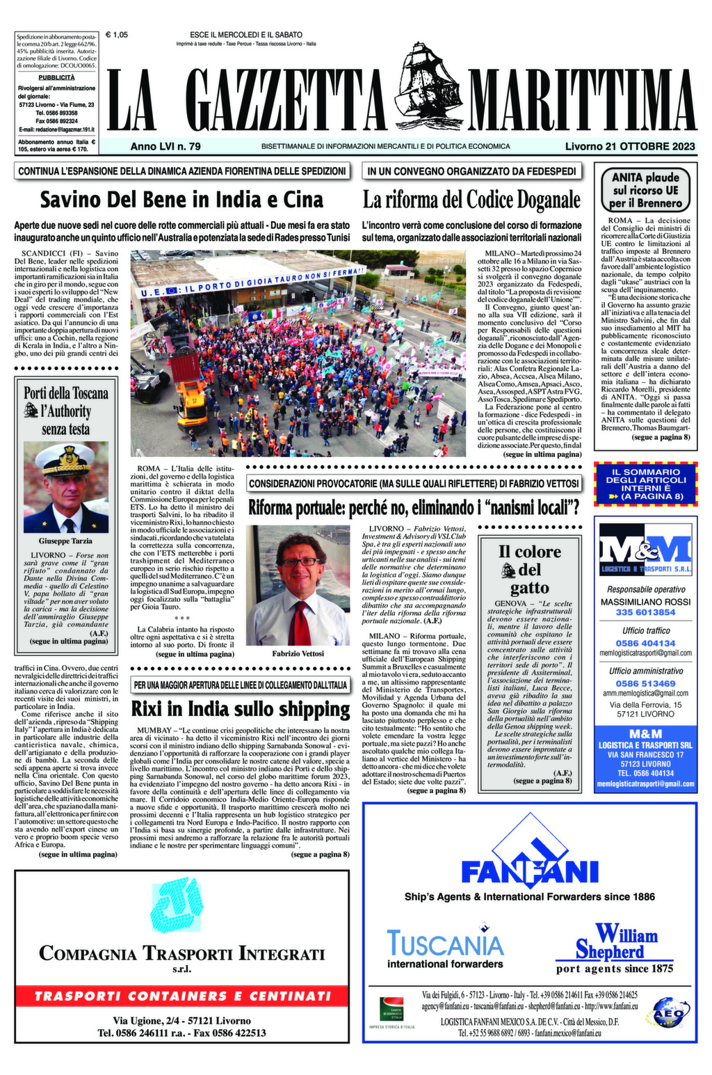 Giornale del 21-10-2023