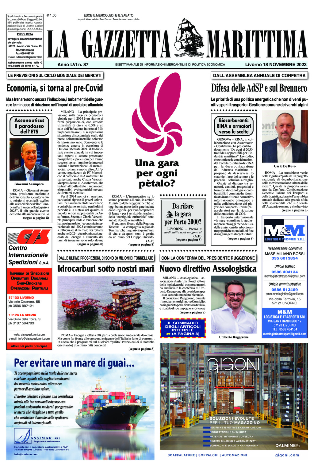 Giornale del 18-11-2023