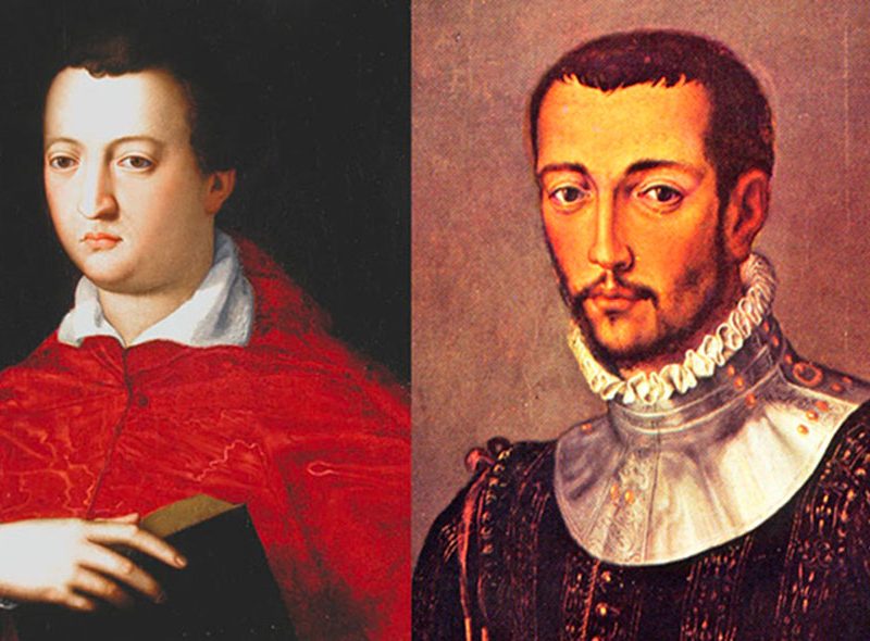 A sinistra il cardinale Giovanni de’ Medici e a destra il granduca Francesco I de’ Medici 1si