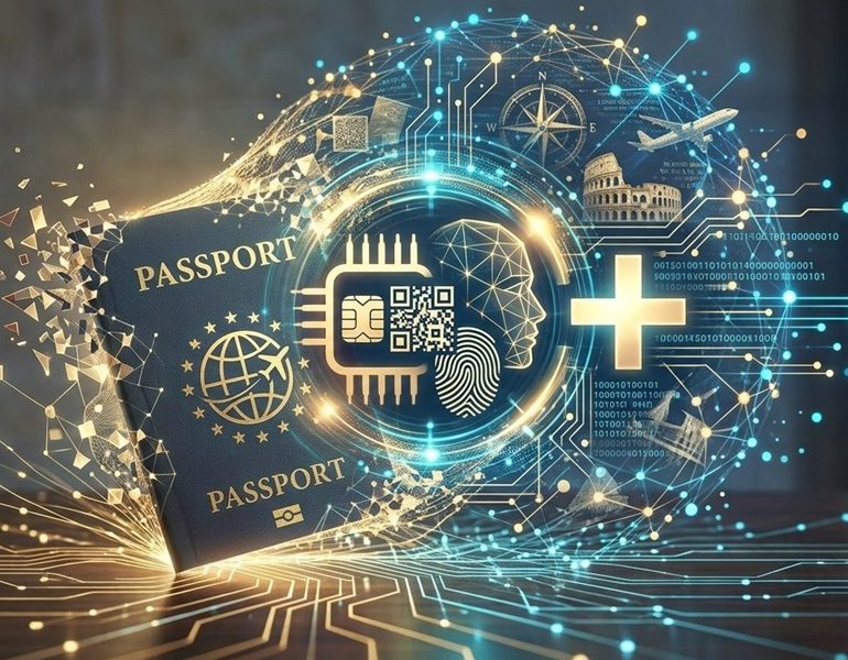 L’elaborazione grafica con cui Confindustria Tscana Centro e Costa presenta la novità del passaporto digitale del prodotto